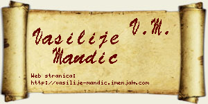 Vasilije Mandić vizit kartica
